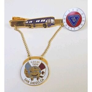 San Diego Transit Pin & Bus Tie Clip Bundle of Two – ATU Local 1309 MTS